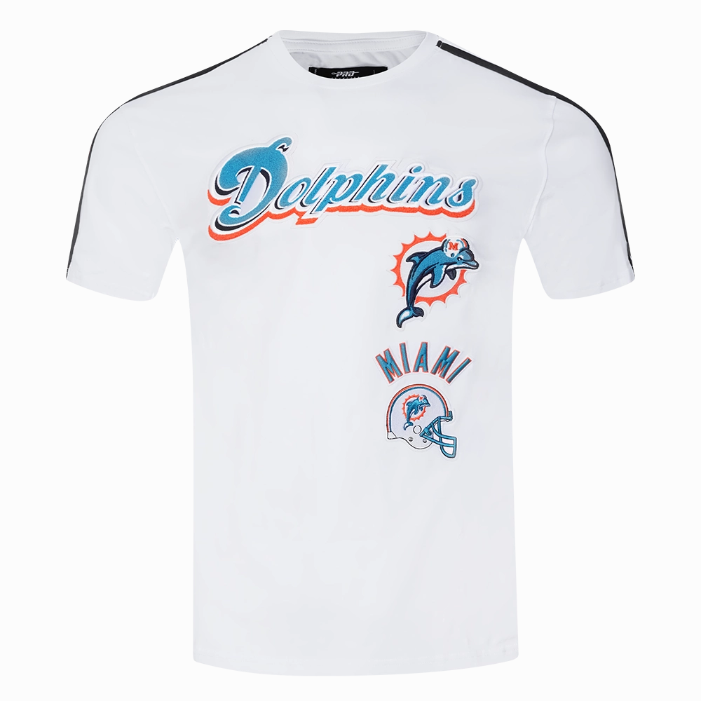 NFL MIAMI DOLPHINS RETRO CLASSIC MEN'S STRIPED TEE (WHITE/BLACK)