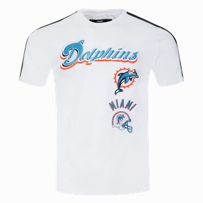 NFL MIAMI DOLPHINS RETRO CLASSIC MEN'S STRIPED TEE (WHITE/BLACK)
