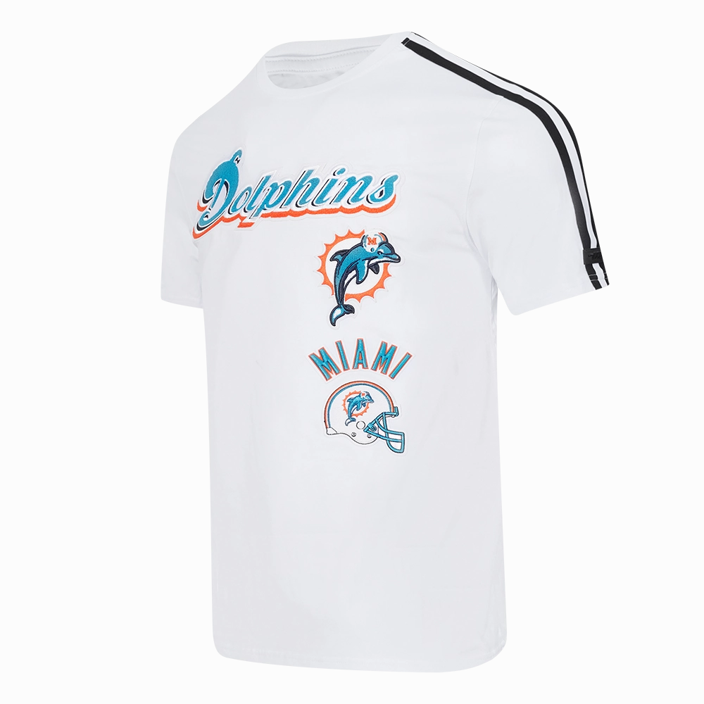 NFL MIAMI DOLPHINS RETRO CLASSIC MEN'S STRIPED TEE (WHITE/BLACK)