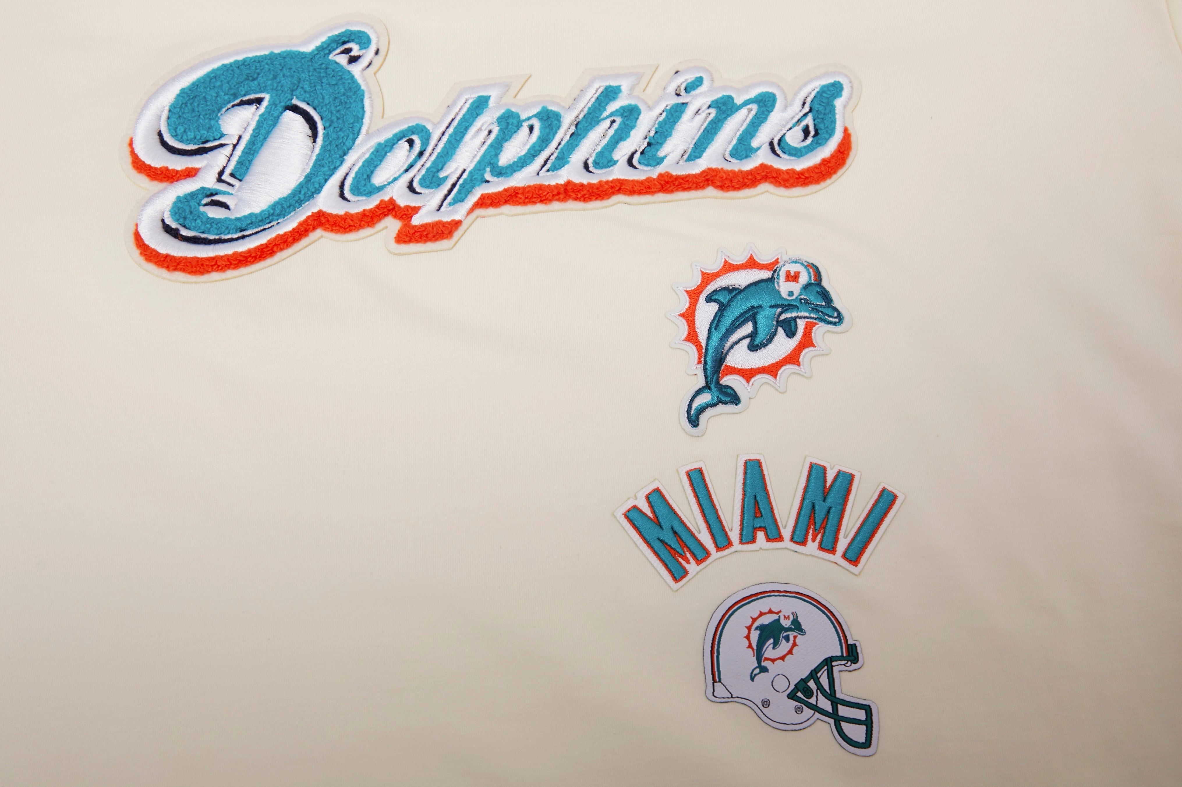 NFL MIAMI DOLPHINS RETRO CLASSIC WOMEN'S BOXY TEE (EGGSHELL)