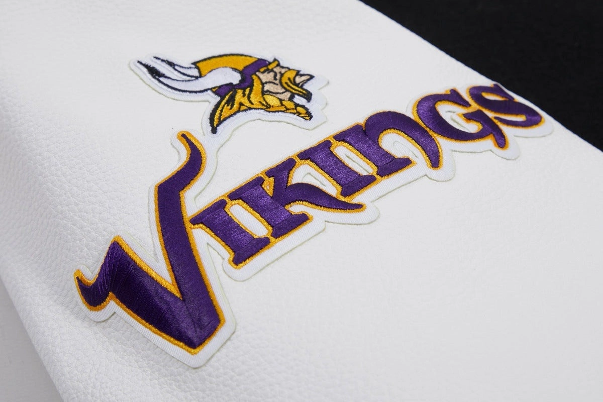 NFL MINNESOTA VIKINGS CLASSIC WOOL MEN'S VARSITY JACKET (BLACK/WHITE)
