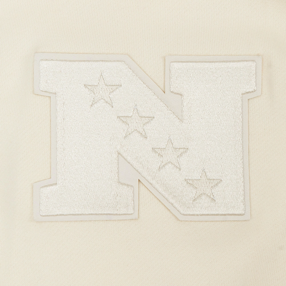 NFL MINNESOTA VIKINGS NEUTRAL MEN'S DROP SHOULDER PULLOVER HOODIE (EGGSHELL)