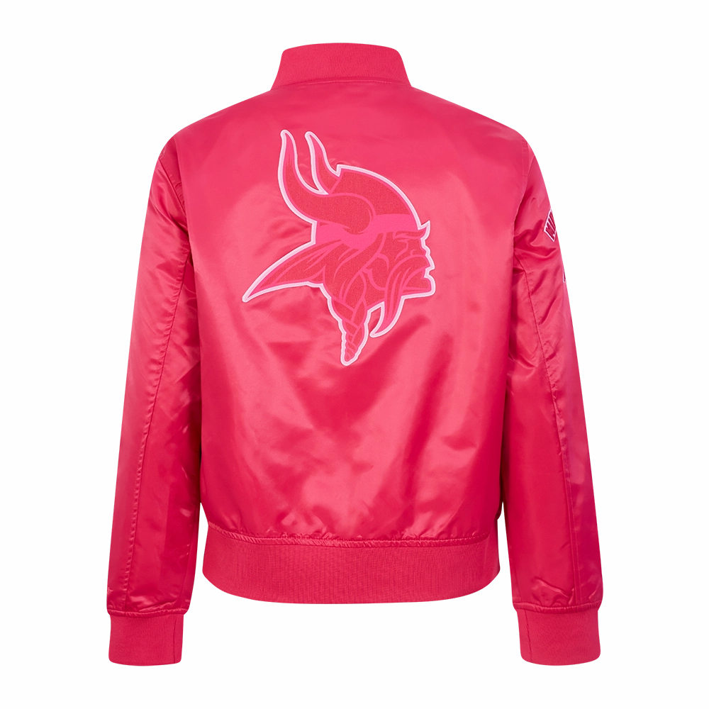 NFL MINNESOTA VIKINGS TRIPLE PINK WOMEN'S SATIN JACKET (BEETROOT PURPLE)