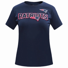 NFL NEW ENGLAND PATRIOTS CLASSIC SHORT SLEEVE WOMEN'S SINGLE JERSEY SLIM FIT TEE (MIDNIGHT NAVY)