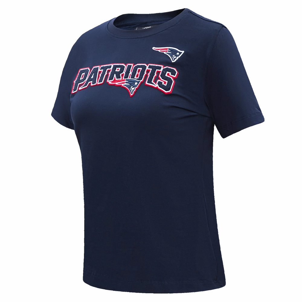 NFL NEW ENGLAND PATRIOTS CLASSIC SHORT SLEEVE WOMEN'S SINGLE JERSEY SLIM FIT TEE (MIDNIGHT NAVY)