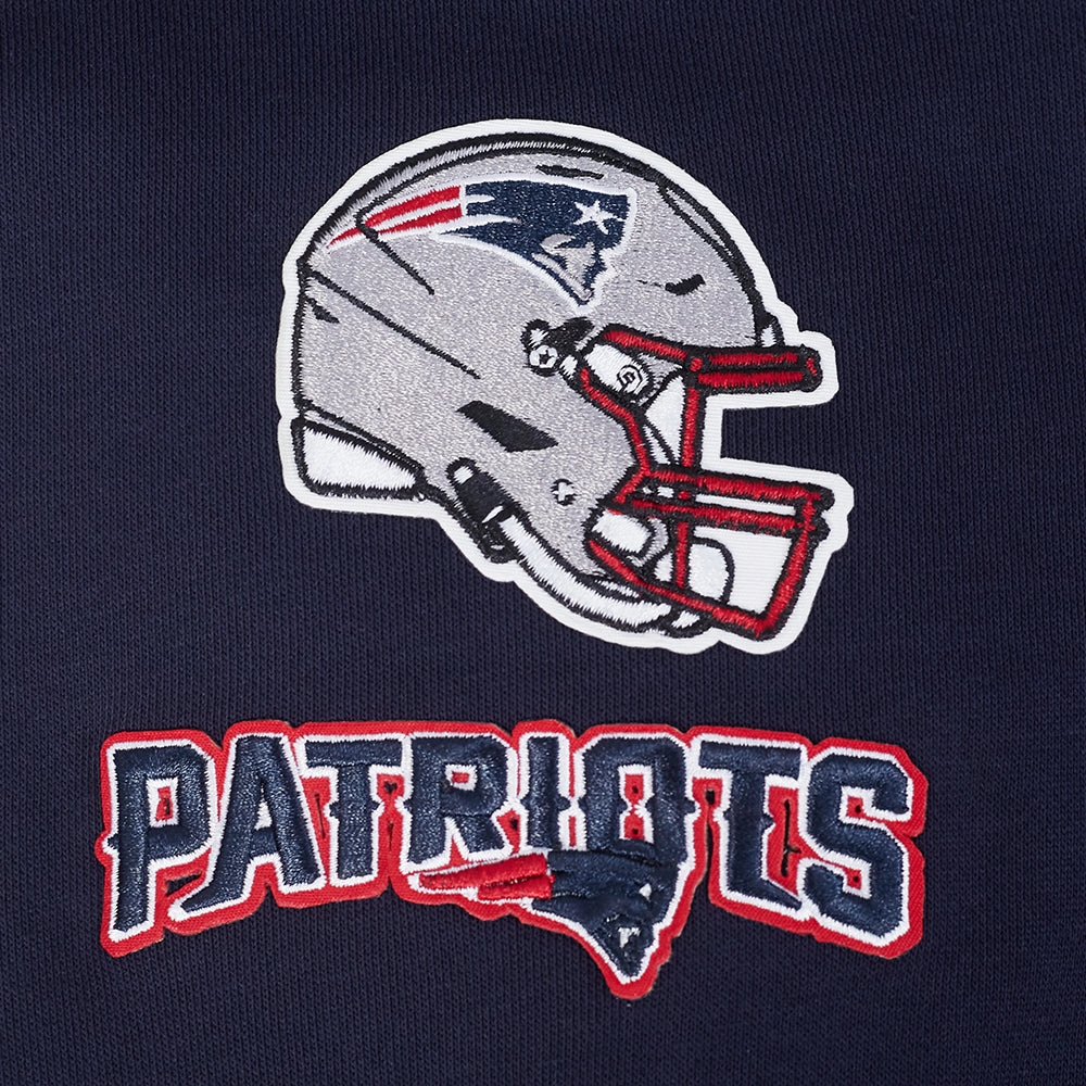 NFL NEW ENGLAND PATRIOTS CLASSIC WOMEN'S FLEECE CROPPED PULLOVER HOODIE (MIDNIGHT NAVY)