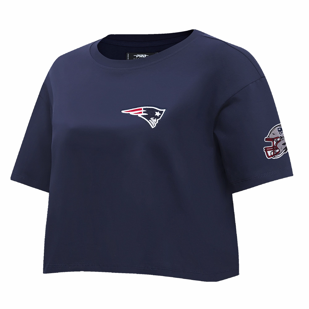 NFL NEW ENGLAND PATRIOTS CLASSIC WOMEN'S SINGLE JERSEY BOXY TEE (MIDNIGHT NAVY)
