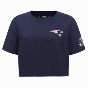 NFL NEW ENGLAND PATRIOTS CLASSIC WOMEN'S SINGLE JERSEY BOXY TEE (MIDNIGHT NAVY)