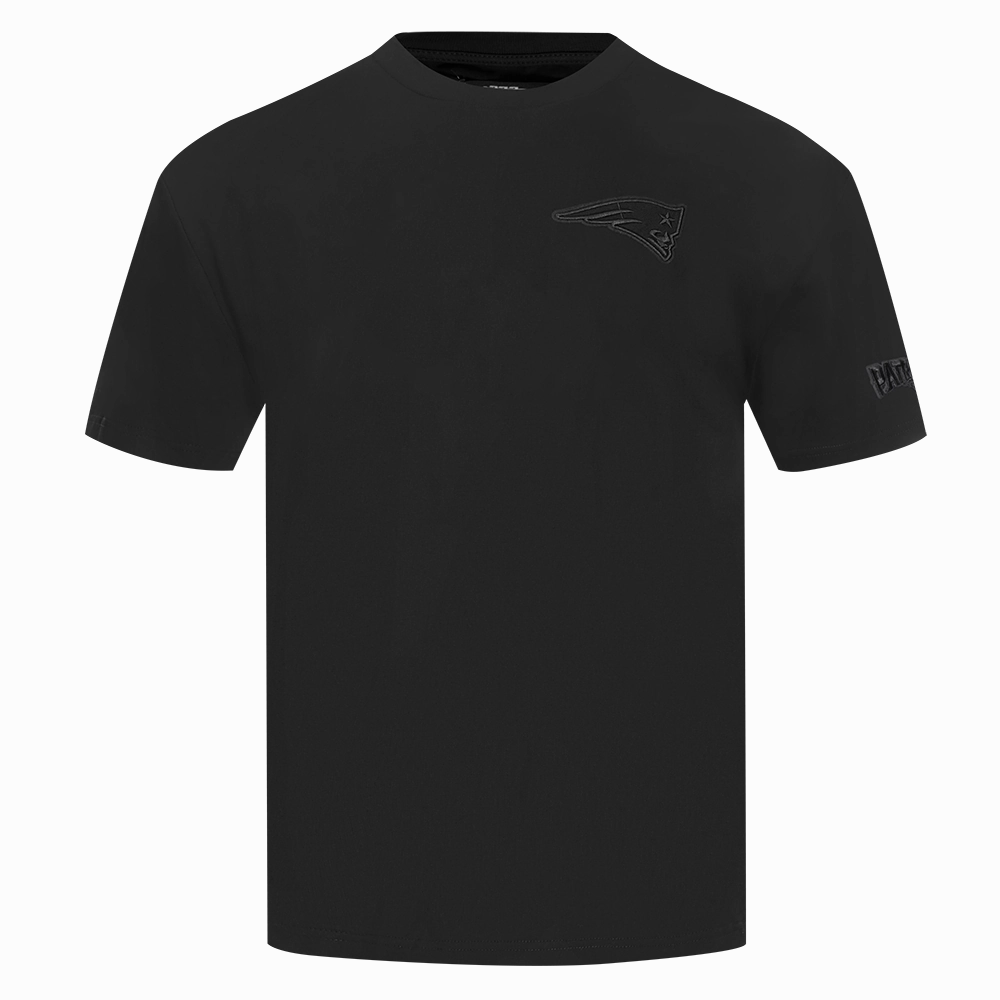 NFL NEW ENGLAND PATRIOTS NEUTRAL MEN'S COTTON JERSEY DROP SHOULDER TEE (BLACK)