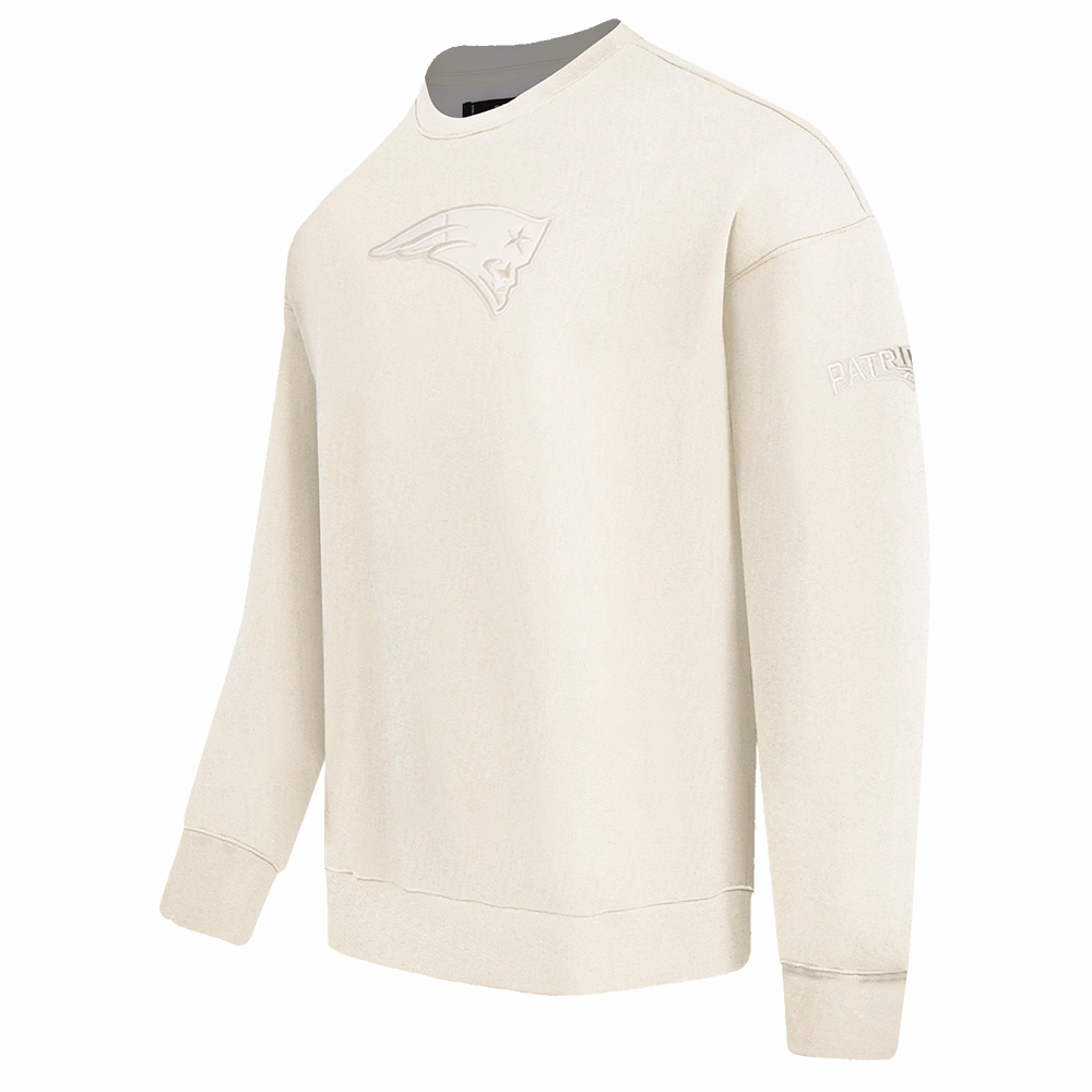 NFL NEW ENGLAND PATRIOTS NEUTRAL MEN'S DROP SHOULDER FLEECE CREWNECK (EGGSHELL)