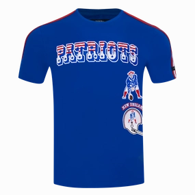 NFL NEW ENGLAND PATRIOTS RETRO CLASSIC MEN'S STRIPED TEE (ROYAL BLUE/RED)