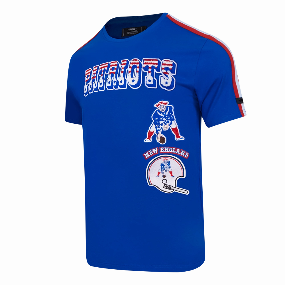 NFL NEW ENGLAND PATRIOTS RETRO CLASSIC MEN'S STRIPED TEE (ROYAL BLUE/RED)