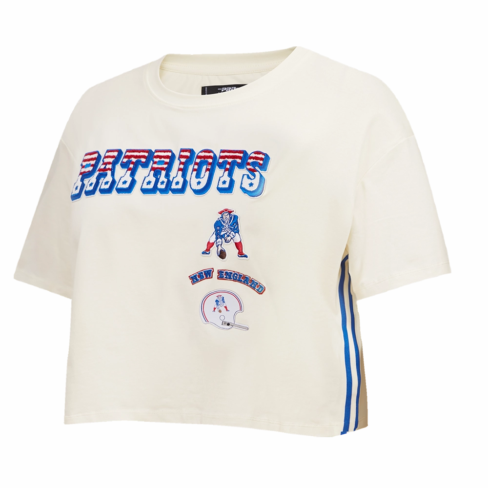 NFL NEW ENGLAND PATRIOTS RETRO CLASSIC WOMEN'S BOXY TEE (EGGSHELL)