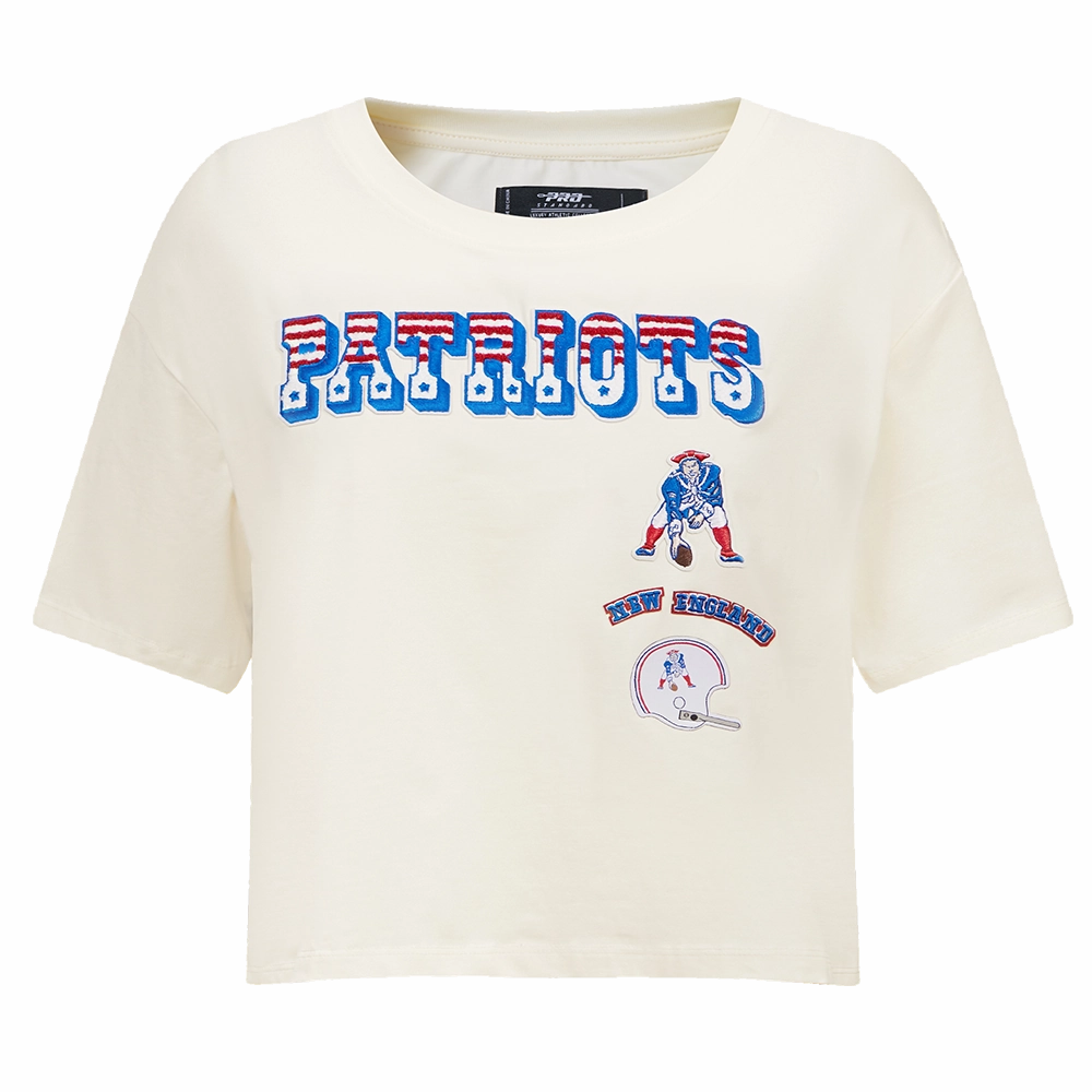 NFL NEW ENGLAND PATRIOTS RETRO CLASSIC WOMEN'S BOXY TEE (EGGSHELL)