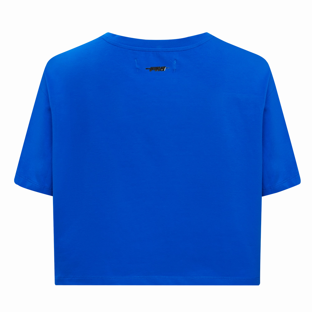 NFL NEW ENGLAND PATRIOTS RETRO CLASSIC WOMEN'S BOXY TEE (ROYAL BLUE)