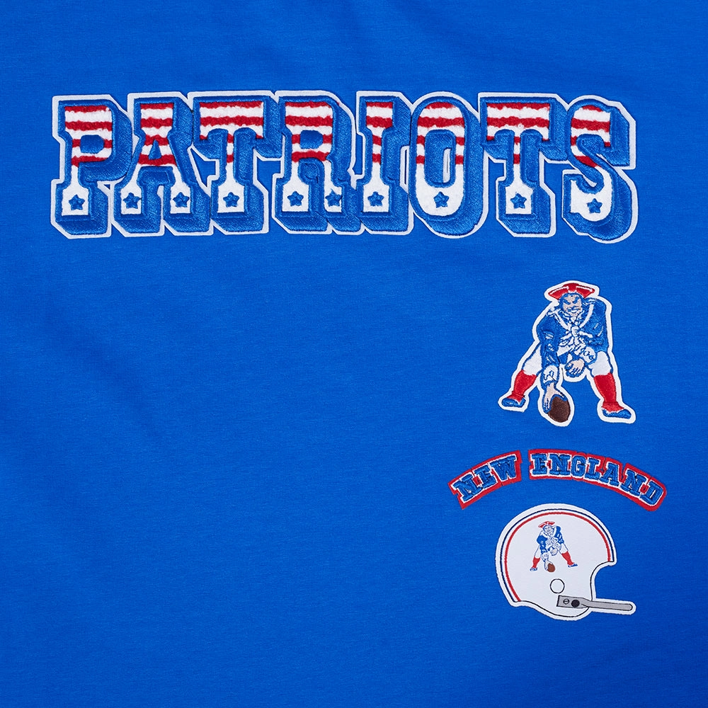 NFL NEW ENGLAND PATRIOTS RETRO CLASSIC WOMEN'S BOXY TEE (ROYAL BLUE)