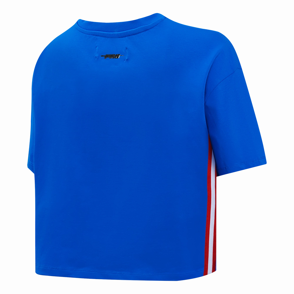 NFL NEW ENGLAND PATRIOTS RETRO CLASSIC WOMEN'S BOXY TEE (ROYAL BLUE)