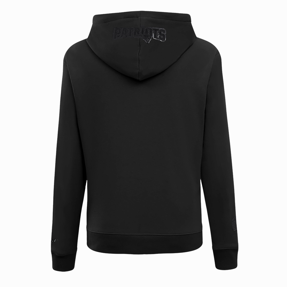 NFL NEW ENGLAND PATRIOTS TRIPLE BLACK WOMEN'S FLEECE PULLOVER HOODIE (TRIPLE BLACK WOMEN'S)