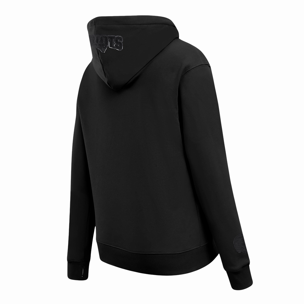 NFL NEW ENGLAND PATRIOTS TRIPLE BLACK WOMEN'S FLEECE PULLOVER HOODIE (TRIPLE BLACK WOMEN'S)