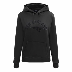 NFL NEW ENGLAND PATRIOTS TRIPLE BLACK WOMEN'S FLEECE PULLOVER HOODIE (TRIPLE BLACK WOMEN'S)