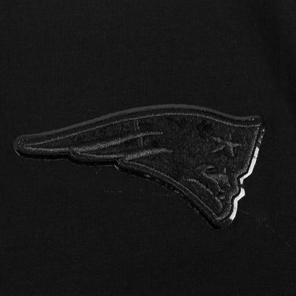 NFL NEW ENGLAND PATRIOTS TRIPLE BLACK WOMEN'S SINGLE JERSEY BOXY TEE (TRIPLE BLACK)