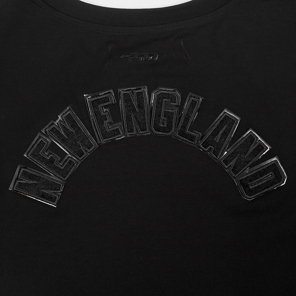 NFL NEW ENGLAND PATRIOTS TRIPLE BLACK WOMEN'S SINGLE JERSEY BOXY TEE (TRIPLE BLACK)