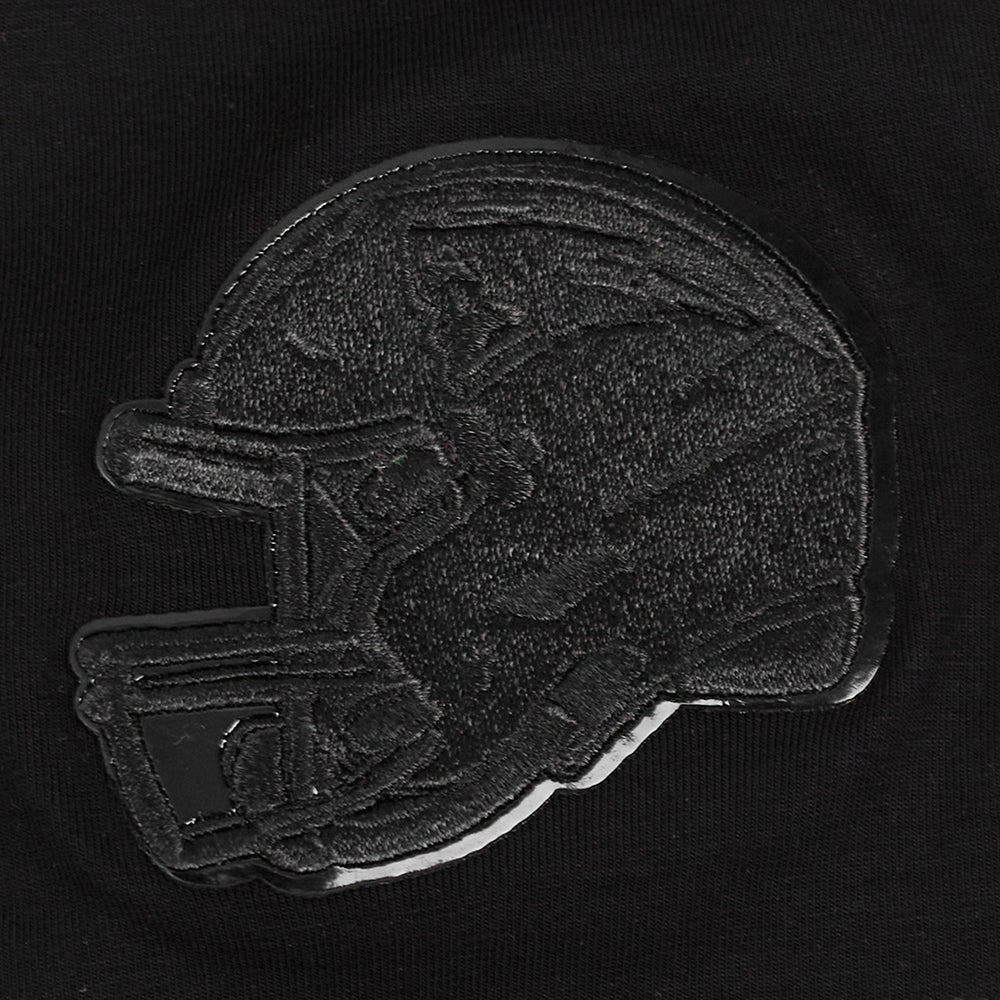 NFL NEW ENGLAND PATRIOTS TRIPLE BLACK WOMEN'S SINGLE JERSEY BOXY TEE (TRIPLE BLACK)