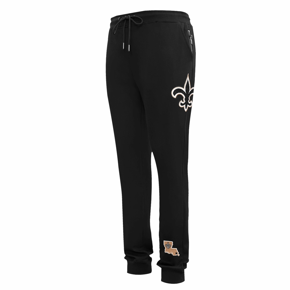 NFL NEW ORLEANS SAINTS CLASSIC CHENILLE MEN'S JOGGER (BLACK)