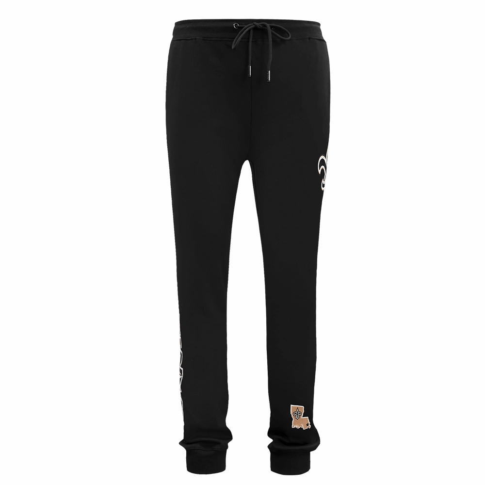 NFL NEW ORLEANS SAINTS CLASSIC CHENILLE MEN'S JOGGER (BLACK)