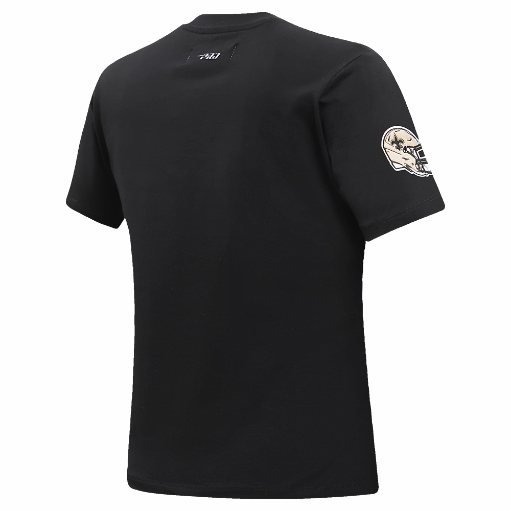 NFL NEW ORLEANS SAINTS CLASSIC SHORT SLEEVE WOMEN'S SINGLE JERSEY SLIM FIT TEE (BLACK)