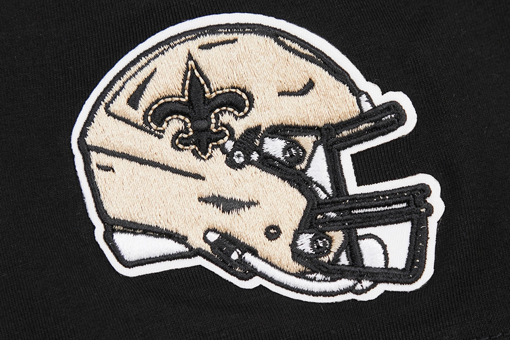 NFL NEW ORLEANS SAINTS CLASSIC SHORT SLEEVE WOMEN'S SINGLE JERSEY SLIM FIT TEE (BLACK)