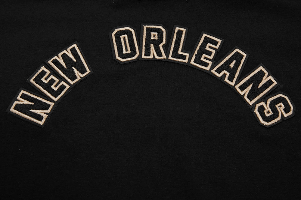 NFL NEW ORLEANS SAINTS CLASSIC WOMEN'S SINGLE JERSEY BOXY TEE (BLACK)