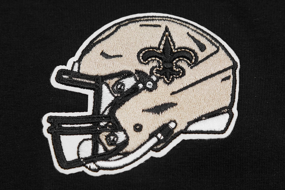 NFL NEW ORLEANS SAINTS CLASSIC WOMEN'S SINGLE JERSEY BOXY TEE (BLACK)