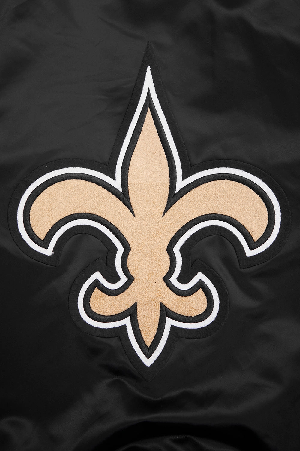 NFL NEW ORLEANS SAINTS MASHUP MEN'S RIB SATIN JACKET (BLACK)