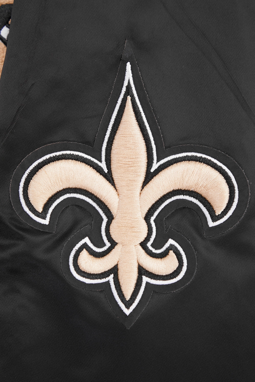 NFL NEW ORLEANS SAINTS MASHUP MEN'S RIB SATIN JACKET (BLACK)