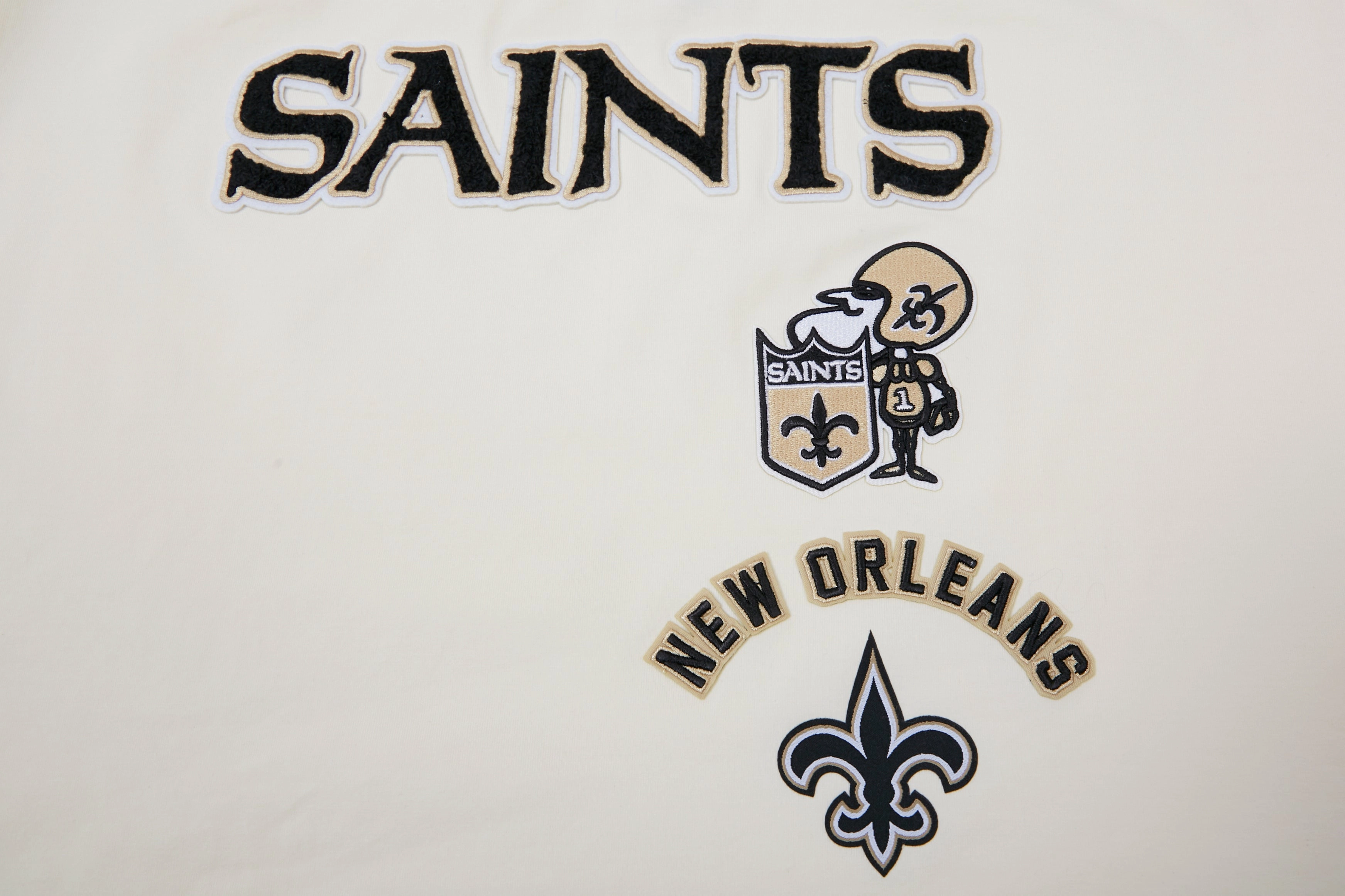 NFL NEW ORLEANS SAINTS RETRO CLASSIC WOMEN'S BOXY TEE (EGGSHELL)