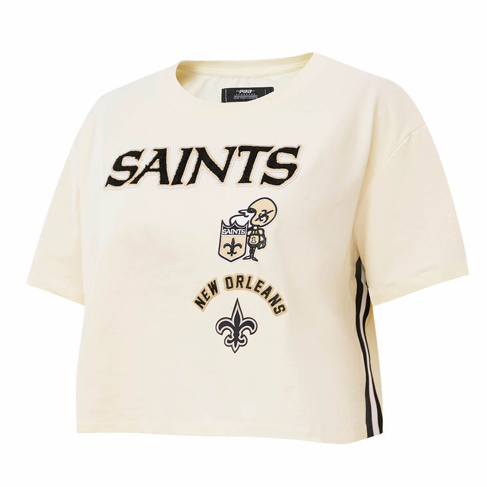 NFL NEW ORLEANS SAINTS RETRO CLASSIC WOMEN'S BOXY TEE (EGGSHELL)