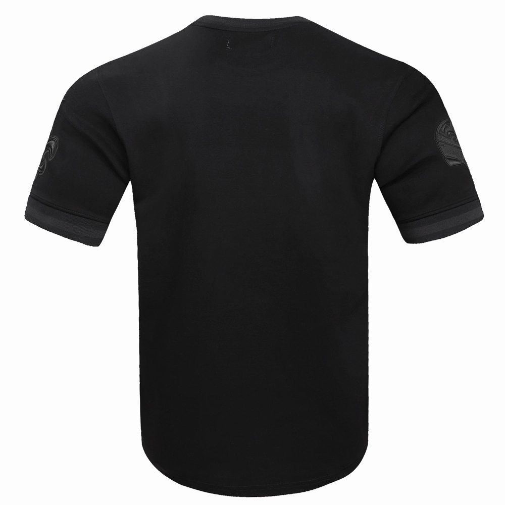 NFL NEW ORLEANS SAINTS TRIPLE BLACK MEN'S DOUBLE KNIT TEE (TRIPLE BLACK)