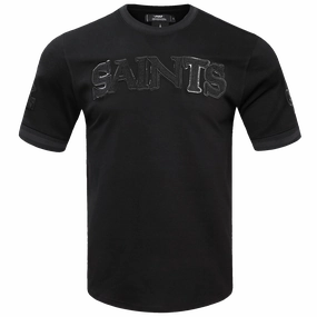 NFL NEW ORLEANS SAINTS TRIPLE BLACK MEN'S DOUBLE KNIT TEE (TRIPLE BLACK)