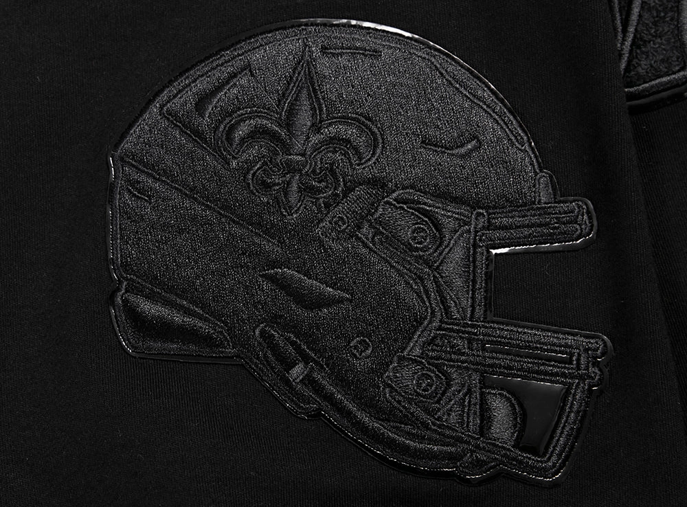 NFL NEW ORLEANS SAINTS TRIPLE BLACK MEN'S DOUBLE KNIT TEE (TRIPLE BLACK)