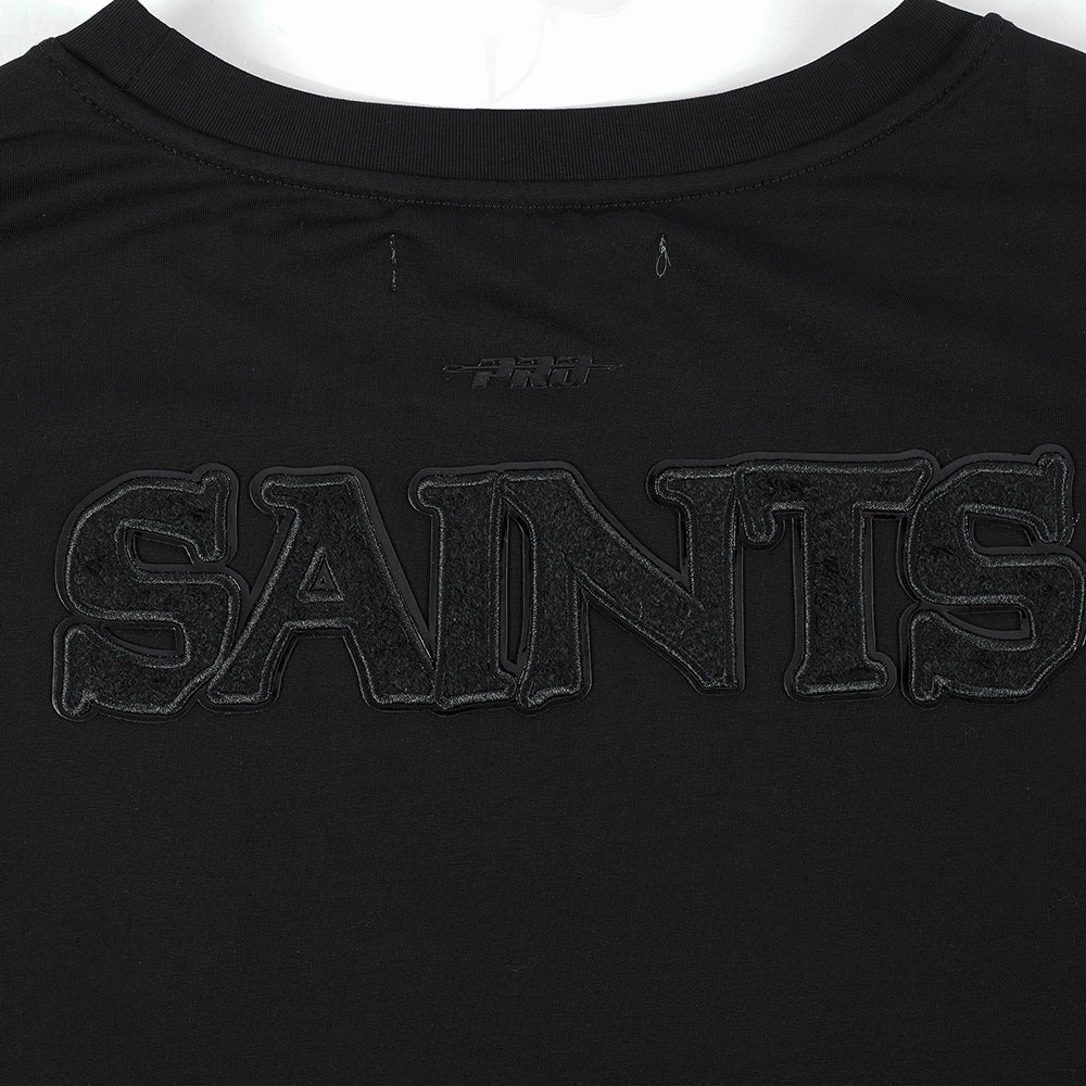NFL NEW ORLEANS SAINTS TRIPLE BLACK WOMEN'S SINGLE JERSEY BOXY TEE (TRIPLE BLACK)
