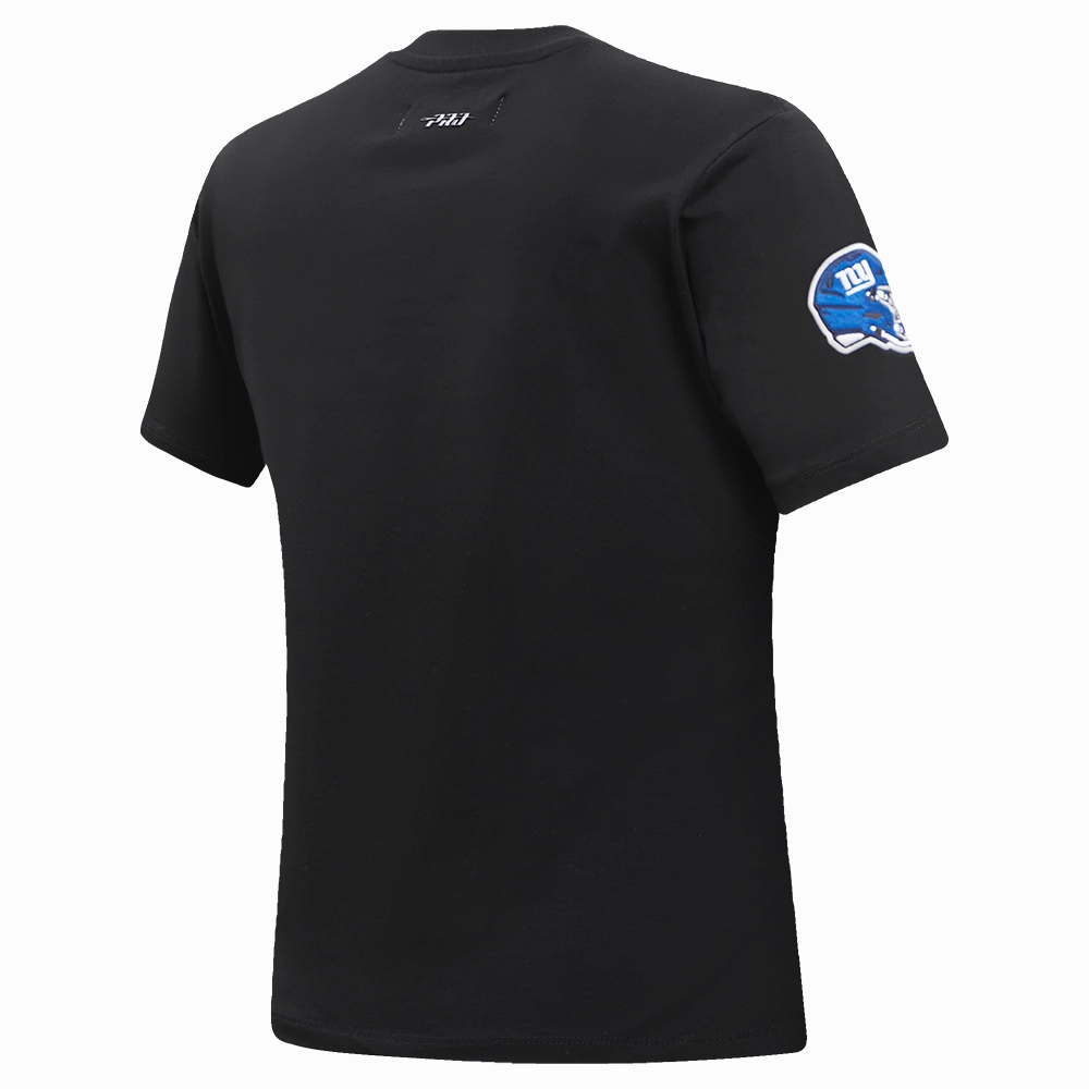 NFL NEW YORK GIANTS CLASSIC SHORT SLEEVE WOMEN'S SINGLE JERSEY SLIM FIT TEE (BLACK)