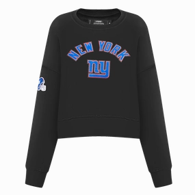 NFL NEW YORK GIANTS CLASSIC WOMEN'S CREWNECK (BLACK)