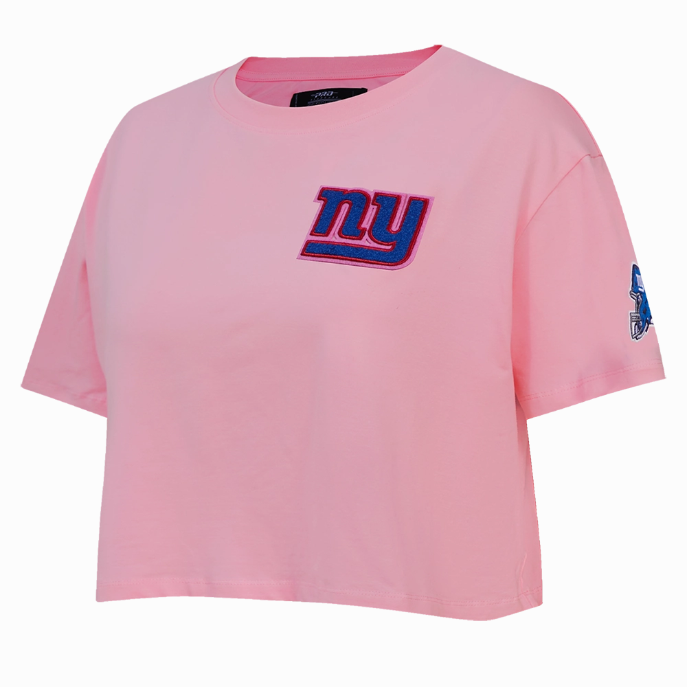 NFL NEW YORK GIANTS CLASSIC WOMEN'S SINGLE JERSEY BOXY TEE (PINK)