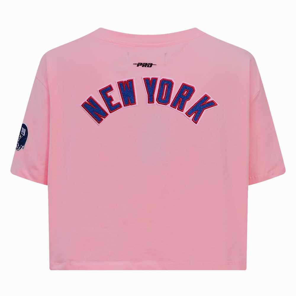 NFL NEW YORK GIANTS CLASSIC WOMEN'S SINGLE JERSEY BOXY TEE (PINK)