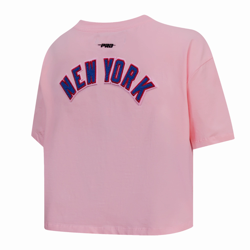 NFL NEW YORK GIANTS CLASSIC WOMEN'S SINGLE JERSEY BOXY TEE (PINK)