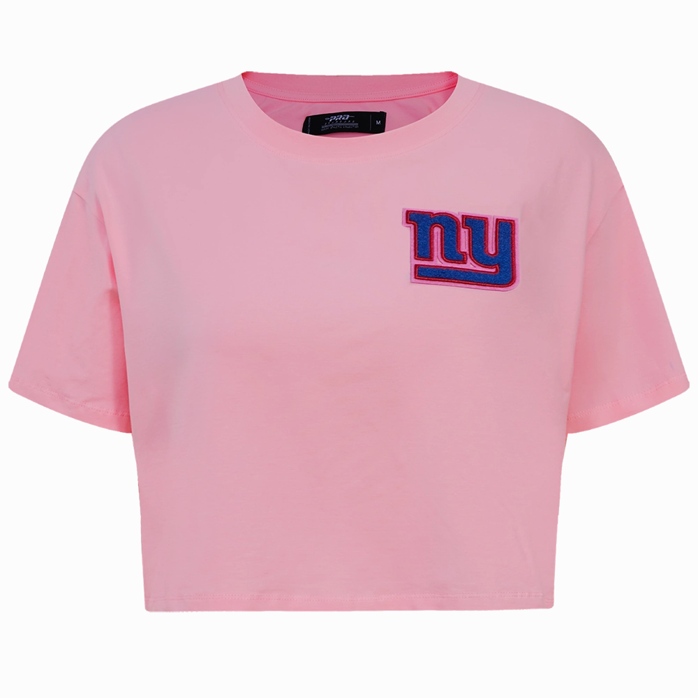 NFL NEW YORK GIANTS CLASSIC WOMEN'S SINGLE JERSEY BOXY TEE (PINK)