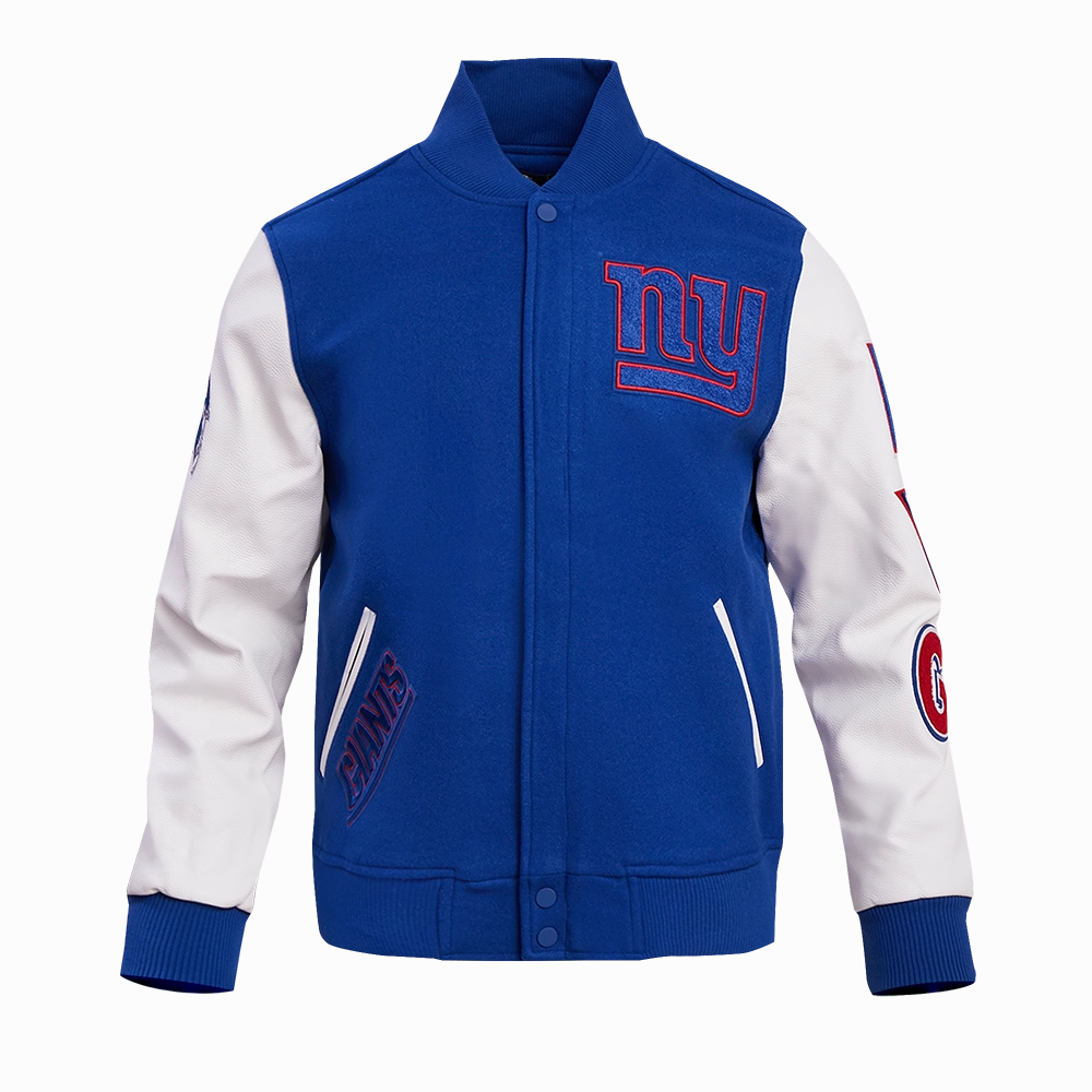 NFL NEW YORK GIANTS CLASSIC WOOL MEN'S VARSITY JACKET (DODGER BLUE/WHITE)
