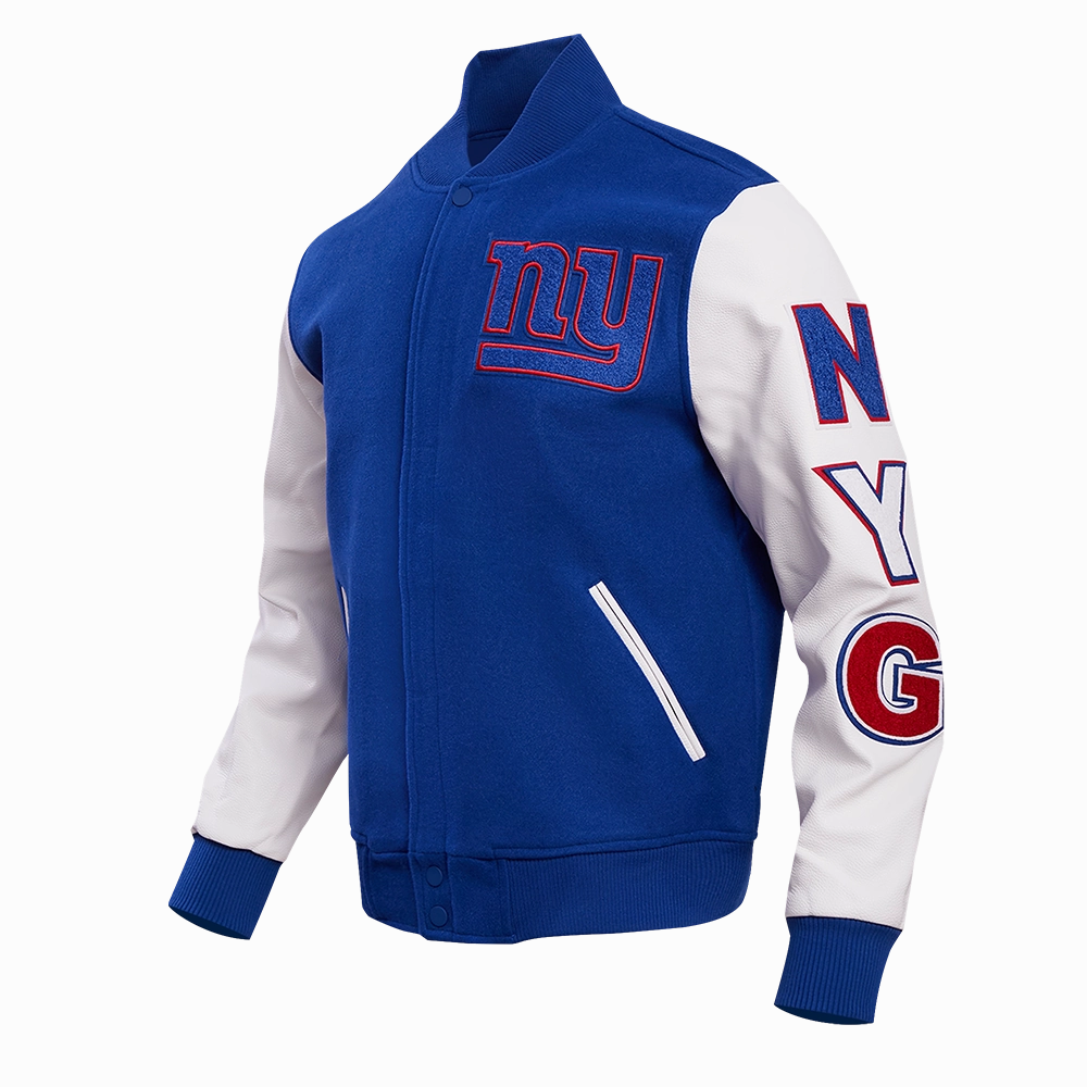 NFL NEW YORK GIANTS CLASSIC WOOL MEN'S VARSITY JACKET (DODGER BLUE/WHITE)