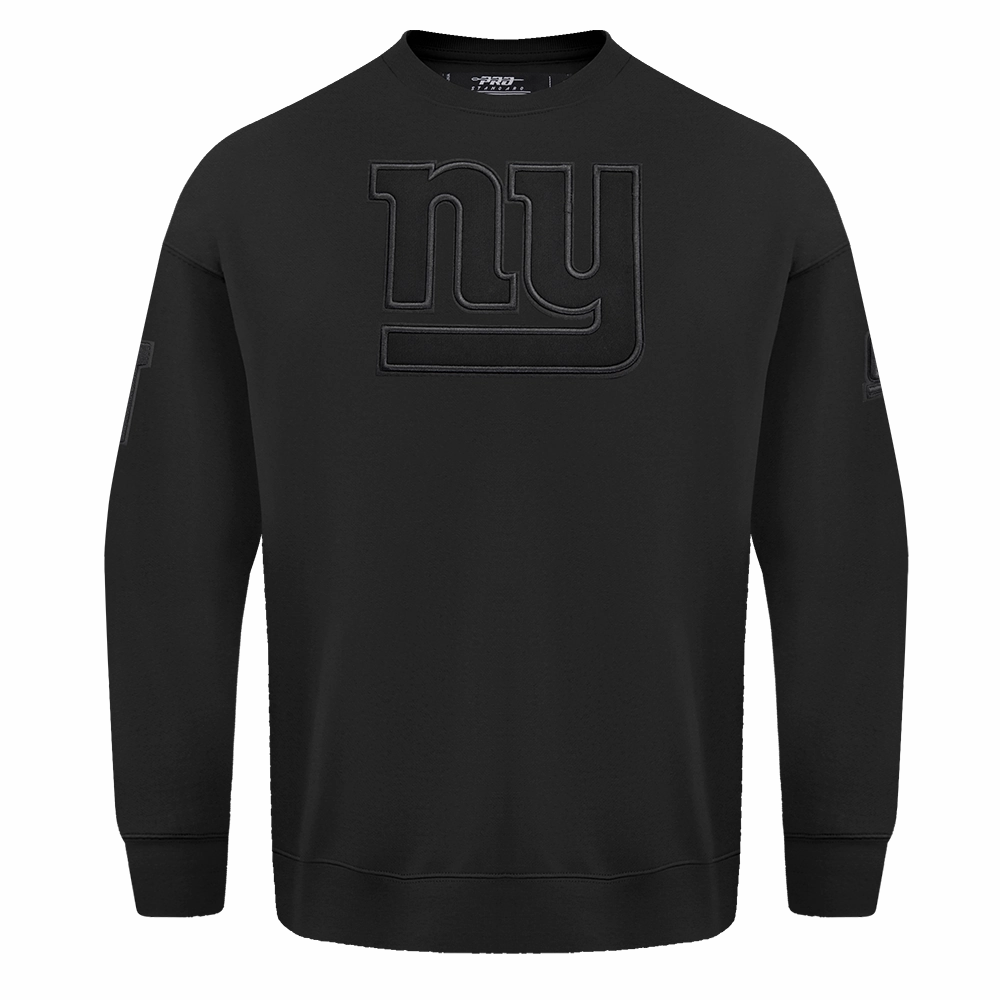 NFL NEW YORK GIANTS NEUTRAL DROP SHOULDER FLEECE CREWNECK (BLACK)
